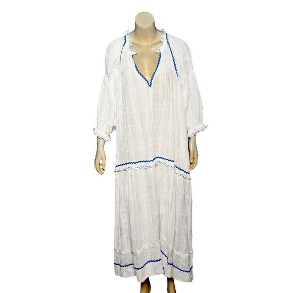 Free People Thank Me Later Midi Dress L 10 Billowy Ivory Cotton Maxi NEW 42600 - Picture 4 of 4